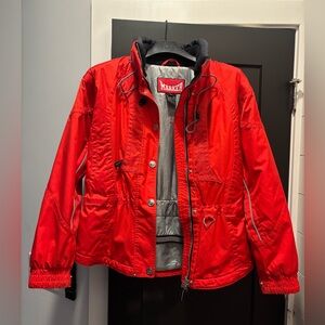 Marker Ski Puffer Jacket Snowboard Coat 80s 90s Sport Vintage Red Sz 8 Medium
